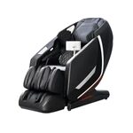 Modern black and gray massage chair with foot and calf massager.