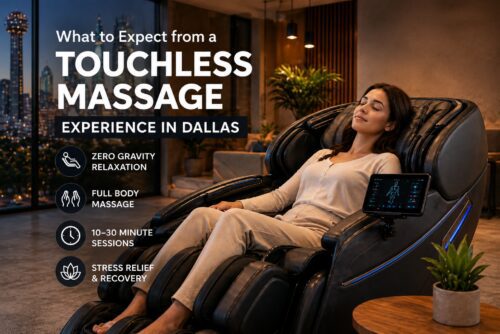 Relaxing touchless massage chair experience