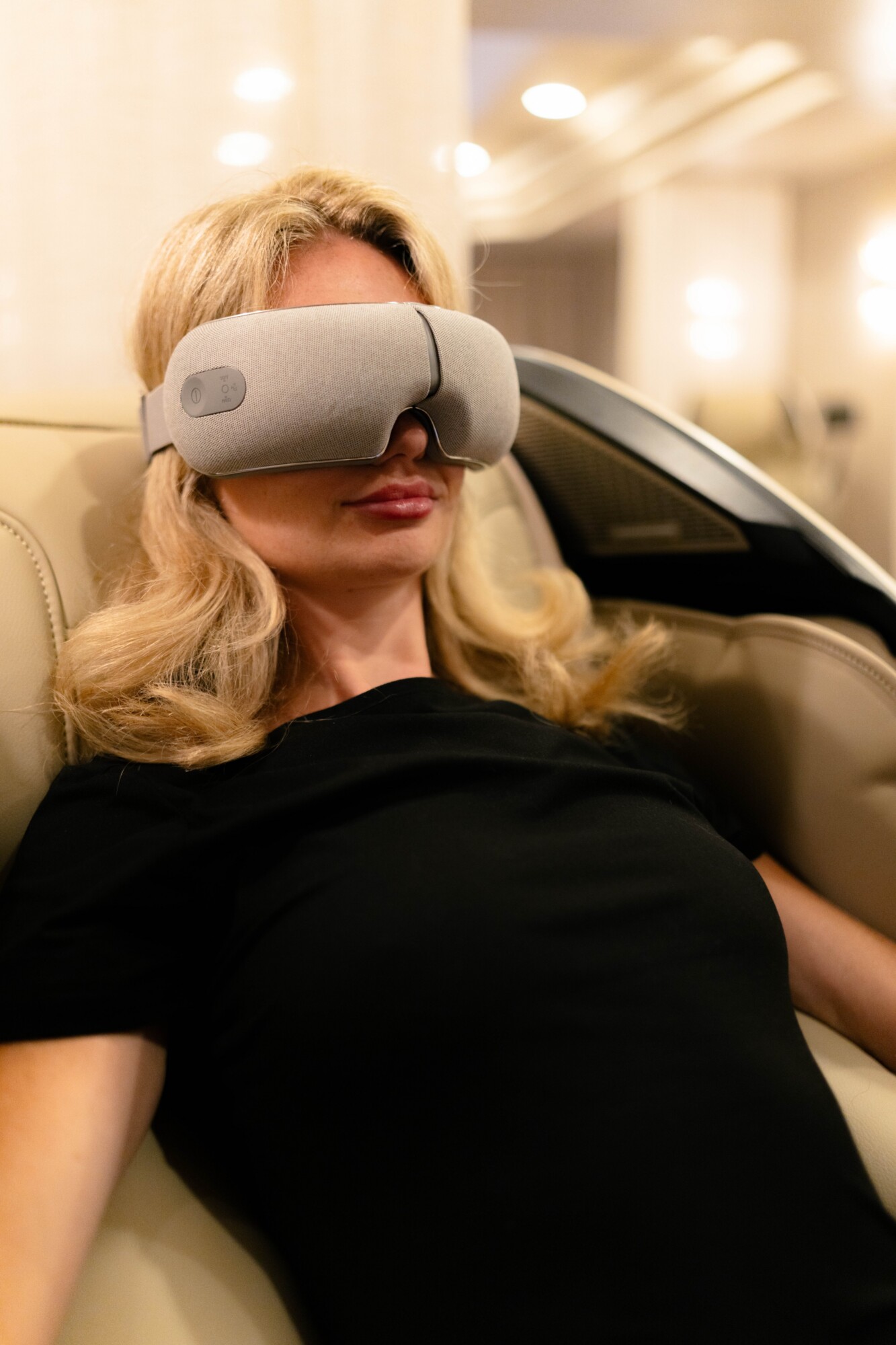 iBreo massaging eye mask at Unwind Massage Lounge Dallas