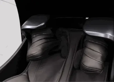 "Close-up of massage chair's footrest design."