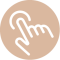 "Touchscreen icon for interactive controls."